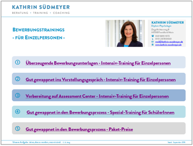 Kathrin Südmeyer - Bewerbungstrainings für Einzelpersonen
